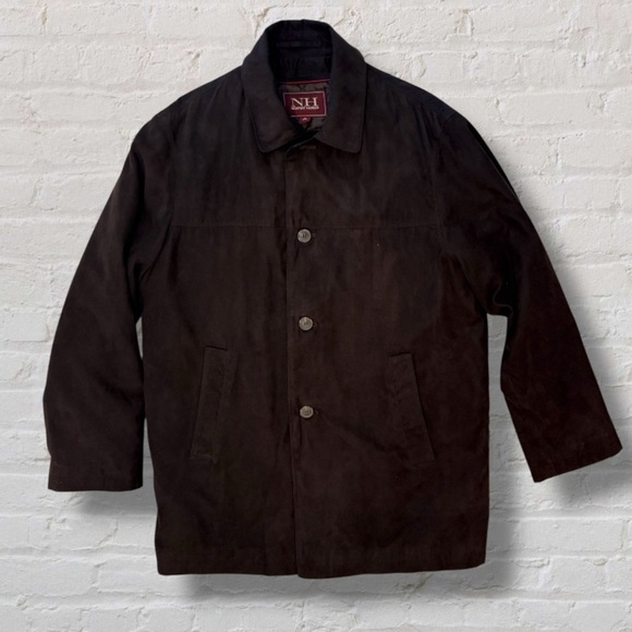 Newport Harbor Men’s Brown Coat Jacket M –Quilted Lining, Zip-Out Plaid Interior - Picture 4 of 16